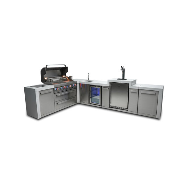 Mont Alpi 6Burner 90 Degree Deluxe Stainless Steel Outdoor Island